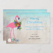 Flamingo Blue Kerstmis Wenskaarten Feestdagenkaart (Voorkant / Achterkant)