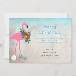 Flamingo Blue Kerstmis Wenskaarten Feestdagenkaart