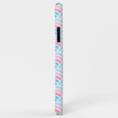 Flamingo Blush Roze Blauw Concentrische Golven Pat Case-Mate iPhone Case (Achterkant/rechts)