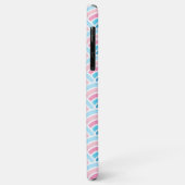 Flamingo Blush Roze Blauw Concentrische Golven Pat Case-Mate iPhone Case (Achterkant/links)