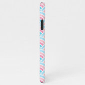 Flamingo Blush Roze Blauw Concentrische Golven Pat iPhone Hoesje (Rechterkant)