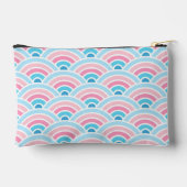Flamingo Blush Roze Blauw Geometrisch Golfenpatroo Etui (Achterkant)