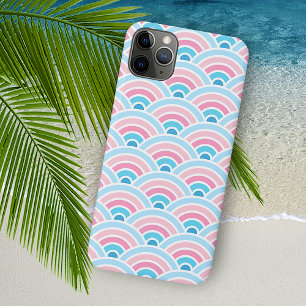 Flamingo Blush Roze Blauwe Concentrische Golven Pa Case-Mate iPhone Case