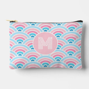 Flamingo Blush Roze Blauwe Geometrische Golven Pat Etui