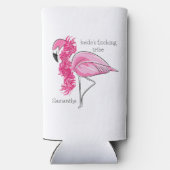 Flamingo Boa Bachelorette Flocking Tribe Custom Seltzer Blikjeskoeler (Achterkant)