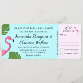 Flamingo Boarding Pass RSVP ticket Bestemming Kaart