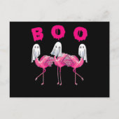 Flamingo | Boo Flamingo Halloween Flamingo Ghost Aankondigingskaart (Voorkant)