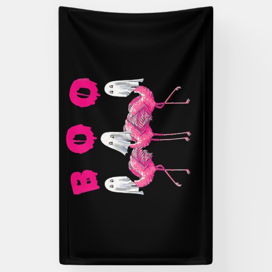 Flamingo | Boo Flamingo Halloween Flamingo Ghost Spandoek (Verticaal)