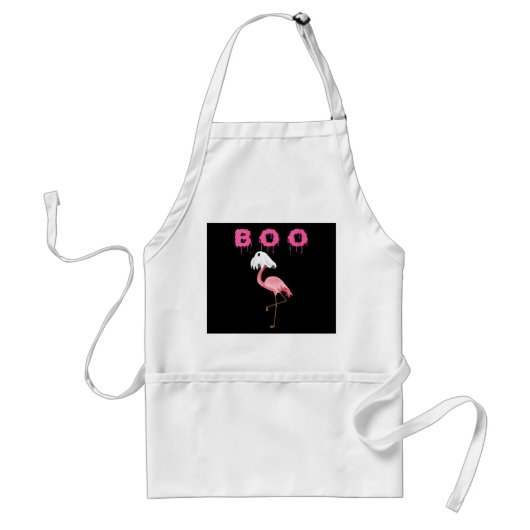 Flamingo Boo Ghost - Flamingo Halloween Standaard Schort (Voorkant)