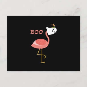 Flamingo Boo Ghost Funny Flamingo   Dierenhok Feestdagenkaart