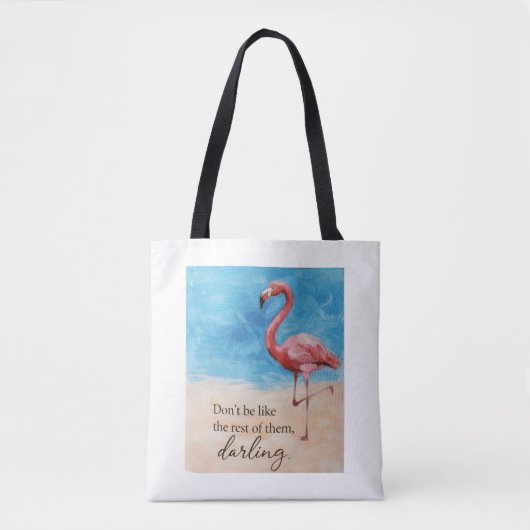Flamingo boodschappentas tote bag (Voorkant)