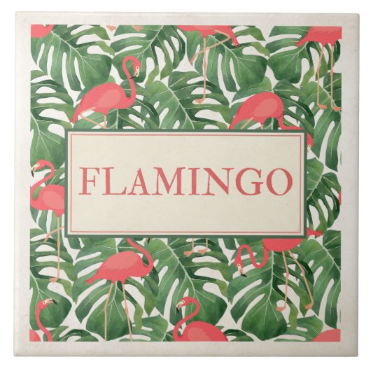 Flamingo bord tegeltje (Voorkant)