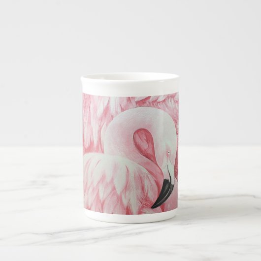 Flamingo bot China cup Porselein Kop (Voorkant)