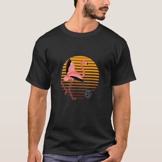 Flamingo Bowling Ball Bowler Bowling Pins Bowling T-shirt (Voorkant)