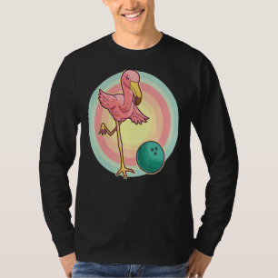 Flamingo Bowling Cool Pink Shorebird Player Artwo T-shirt