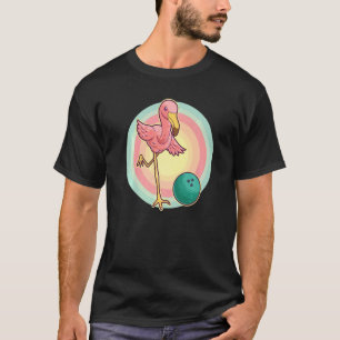 Flamingo Bowling Cool Pink Shorebird Player Artwo T-shirt