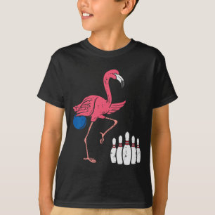 Flamingo Bowling Grappige Sport Bowler Team Mannen T-shirt