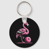 Flamingo Bowling Player Bowler Sleutelhanger (Voorkant)