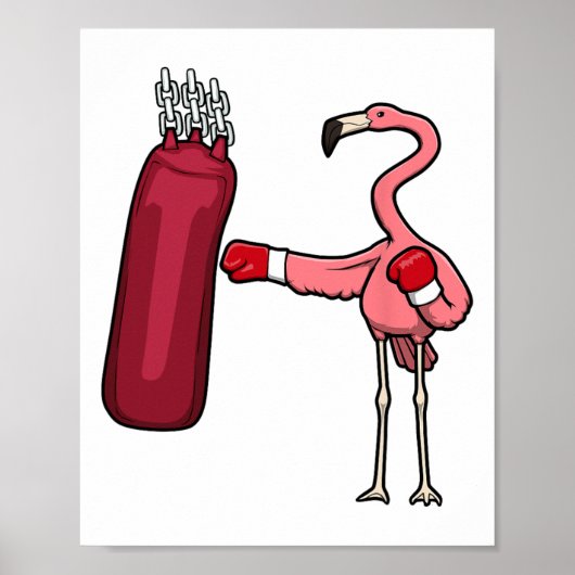 Flamingo Boxing Zelfverdedigingskookplaat Poster (Voorkant)