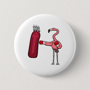 Flamingo Boxing Zelfverdedigingskookplaat Ronde Button 5,7 Cm
