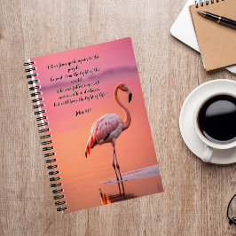 Flamingo brengt tijd door met God Journal Notitieboek
