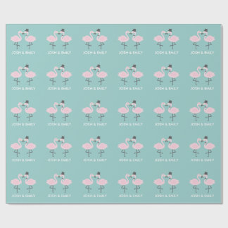 Flamingo Bride en de Gepersonaliseerde Korte Omsla Cadeaupapier