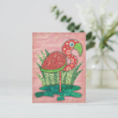 Flamingo Briefkaart (Staand voorkant)