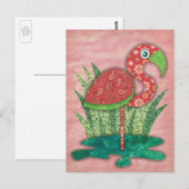 Flamingo Briefkaart (Voorkant / Achterkant)