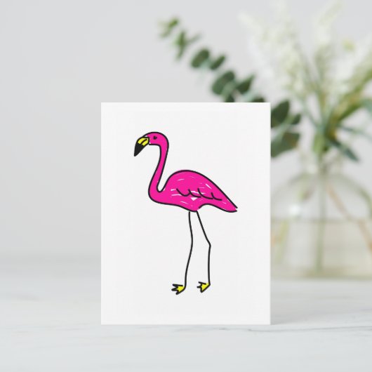 flamingo briefkaart (Staand voorkant)