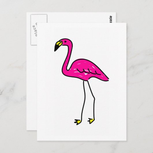 flamingo briefkaart (Voorkant / Achterkant)