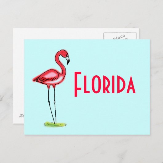 Flamingo Briefkaart (Voorkant / Achterkant)
