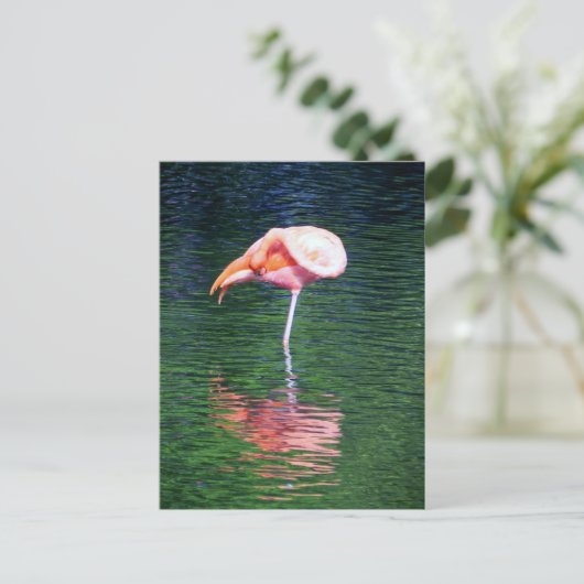 Flamingo Briefkaart (Staand voorkant)