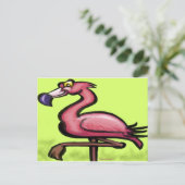 Flamingo Briefkaart (Staand voorkant)
