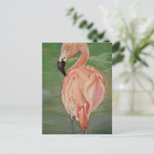 Flamingo Briefkaart (Staand voorkant)