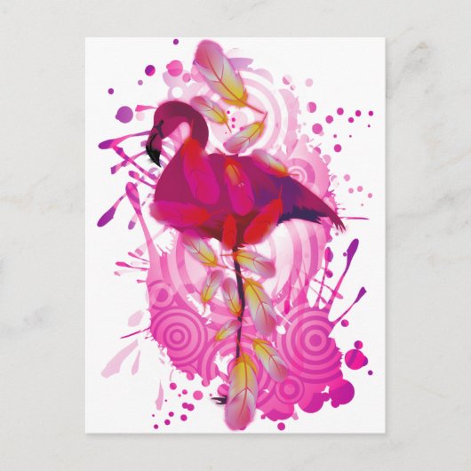 Flamingo Briefkaart (Voorkant)