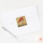 Flamingo  Briefkaart schilderij Vierkante Sticker (Envelop)