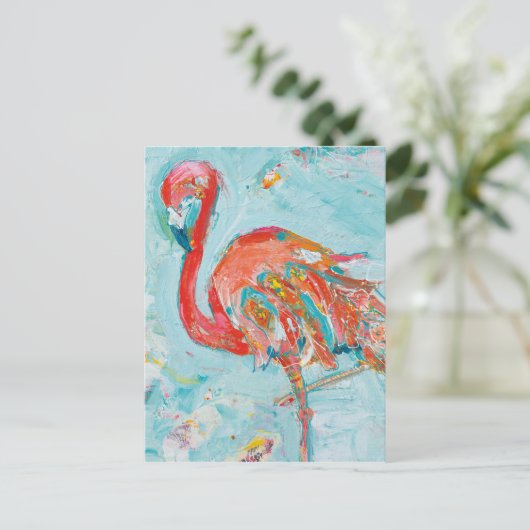 Flamingo Bright Briefkaart (Staand voorkant)