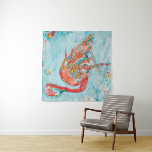 Flamingo Bright Wandkleed (In situ)