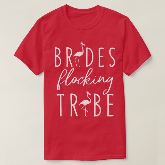 Flamingo Bruiden Komen Samen Stam Funny Roze Vogel T-shirt (Design voorkant)