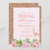 Flamingo Bruids Douche Uitnodiging, bruiloft Kaart (Voorkant / Achterkant)