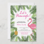 Flamingo Bruids Douche Uitnodiging Let's Flamingle (Voorkant)
