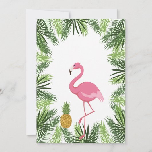 Flamingo Bruids Douche Uitnodiging Let's Flamingle (Achterkant)