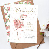Flamingo Bruidsdouche, Bloem Roze Flamingo Kaart
