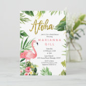 Flamingo bruidsdouche Uitnodiging (Staand voorkant)