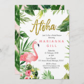 Flamingo bruidsdouche Uitnodiging (Voorkant / Achterkant)