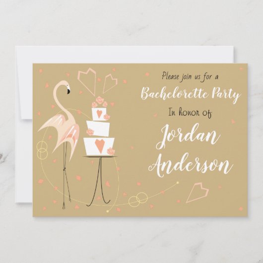 Flamingo Bruiloft Bachelorette Party landschap Kaart (Voorkant)