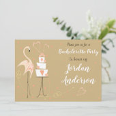 Flamingo Bruiloft Bachelorette Party landschap Kaart (Staand voorkant)