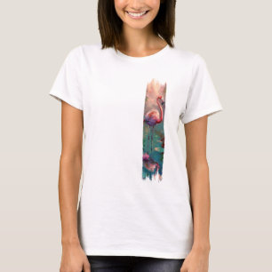 Flamingo Brushstroke Paint Art T-shirt