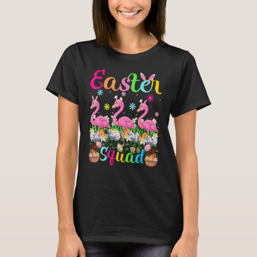 Flamingo Bunny Ear Easter Squad Flamingo Bird Happ T-shirt (Voorkant)