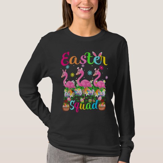 Flamingo Bunny Ear Easter Squad Flamingo Bird Happ T-shirt (Voorkant)
